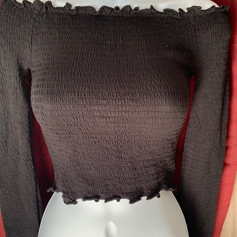 Off shoulder black top